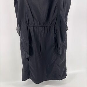 Gap Womens Black Ruffle Trim Sleeveless Elastic Waist Shift Dress Size 12